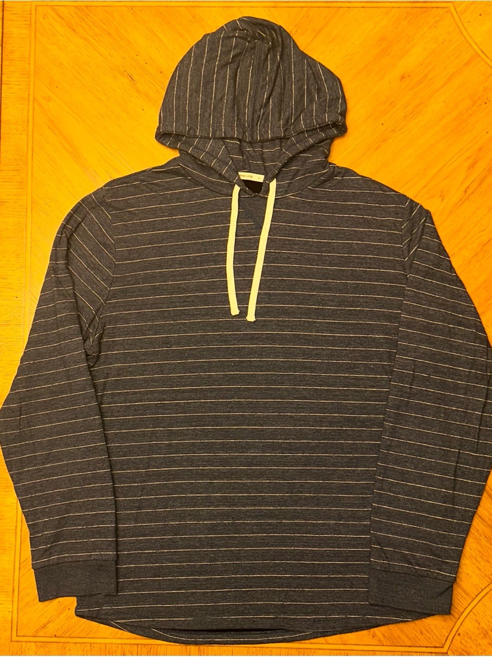 Marine Layer Hoodie Mens Size XL Blue White Striped Double Knit Pullover